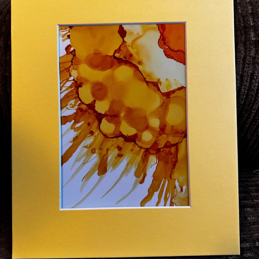 Hand crafted original Abstract Orange yellow painting